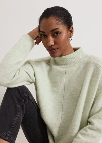 Phase Eight Jordan Alpaca Funnel Neck Knitwear Green USA | 2489617-EA